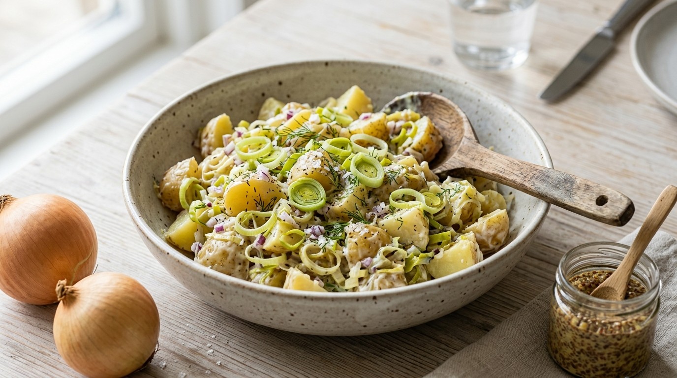 Aardappelsalade met Prei