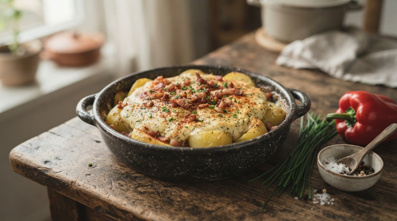 Aardappelschotel met Kwark
