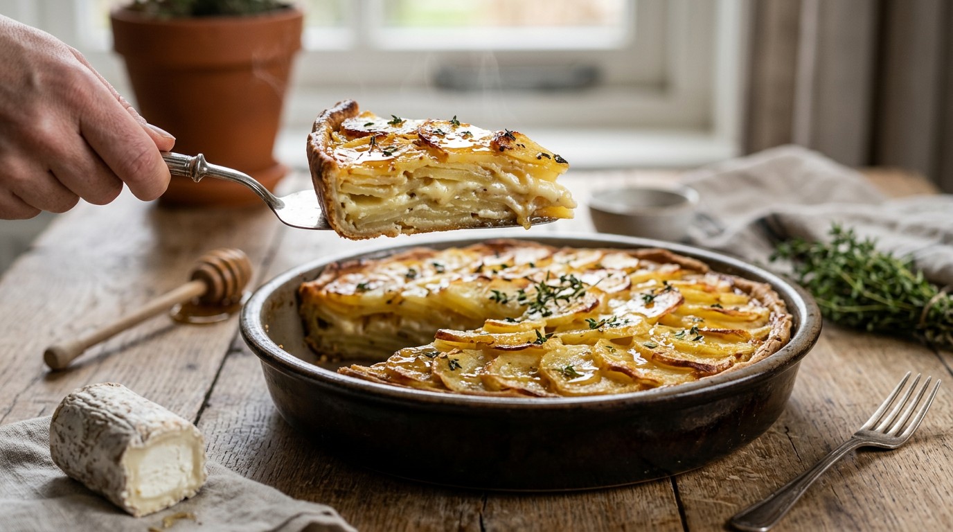 Aardappeltaart met Honing en Geitenkaas recept Aardappeltaart met Honing en Geitenkaas recept