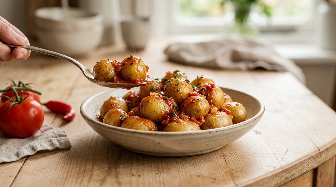 Aardappeltjes met Hete Tomatensaus