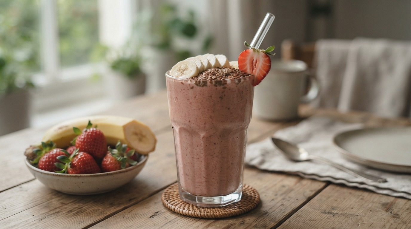 Aardbei-bananensmoothie