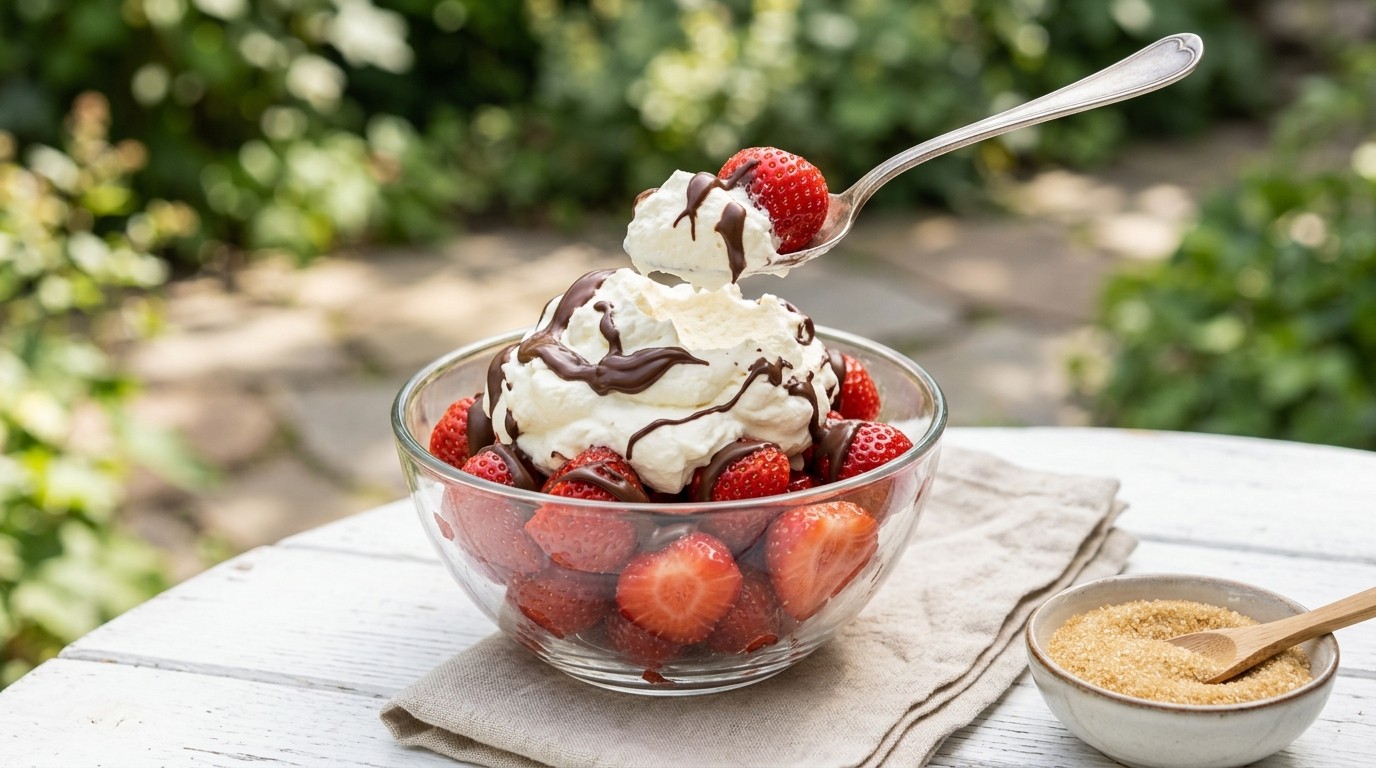 Aardbeien met Chocola en Slagroom recept Aardbeien met Chocola en Slagroom recept