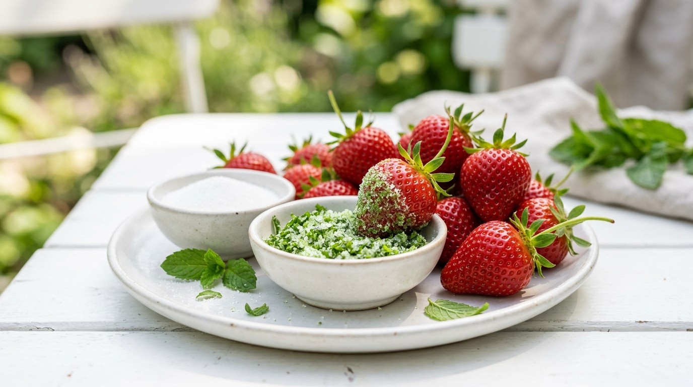 Aardbeien met Muntdip recept Aardbeien met Muntdip recept