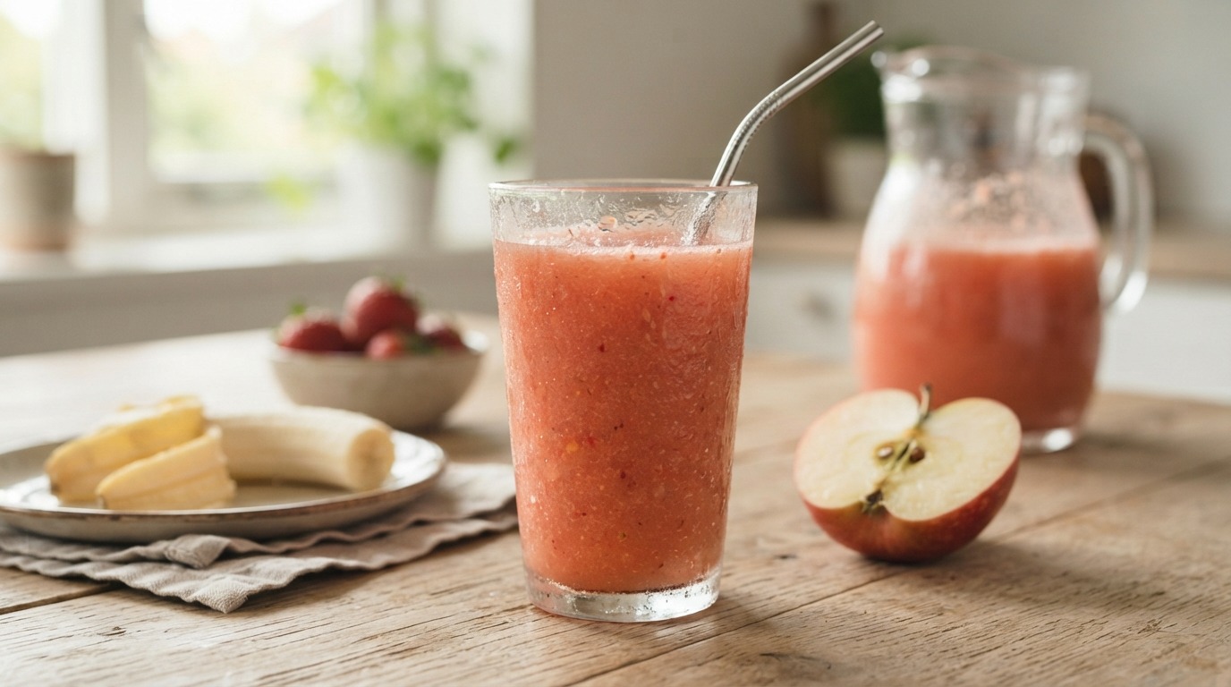 Aardbeien-sinaasappeldrank