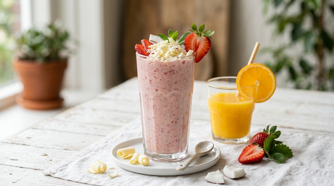 Aardbeien Smoothie met Kokosmelk