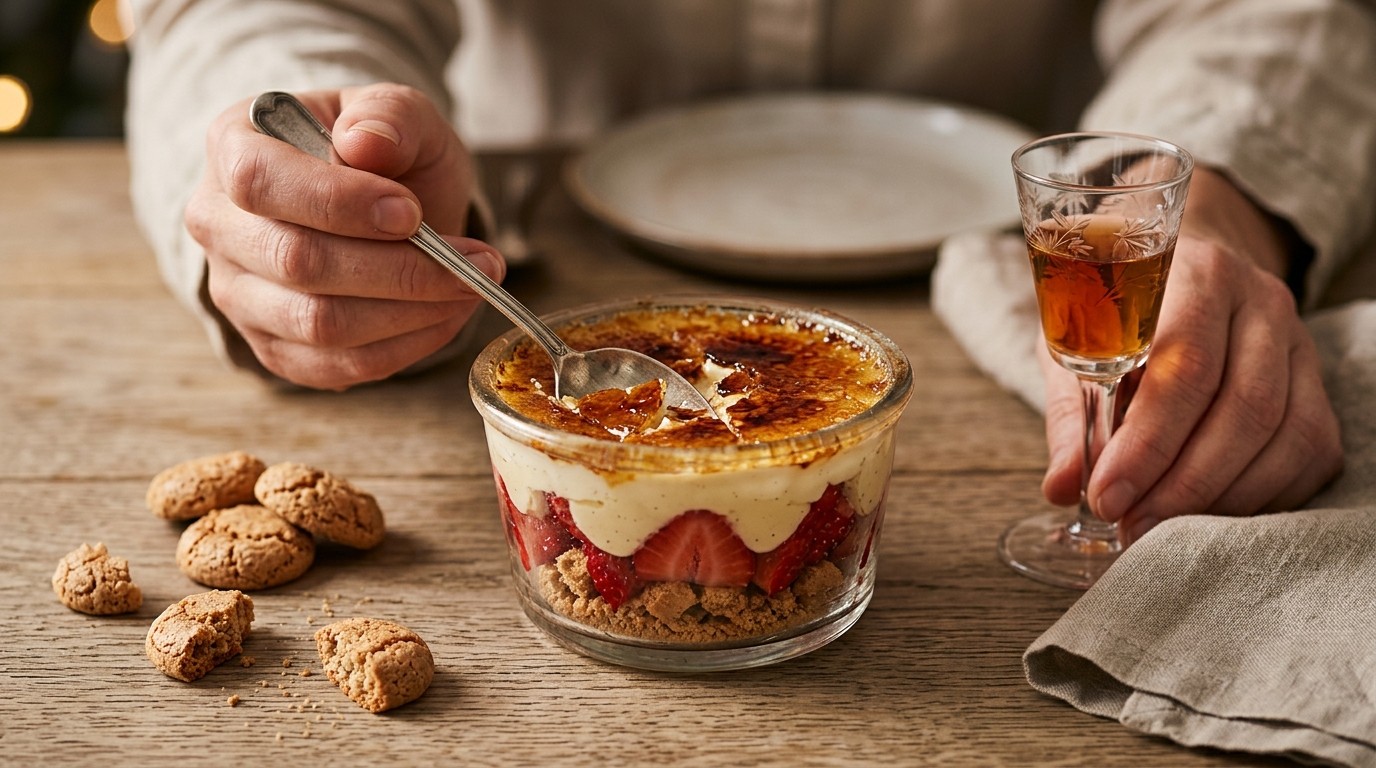 Aardbeien -trifle-bruleé