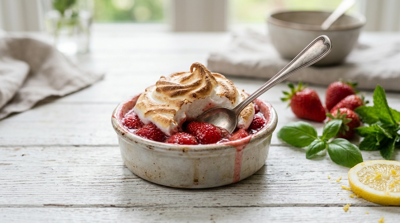 Aardbeiengratin met Citroenmeringue recept Aardbeiengratin met Citroenmeringue recept