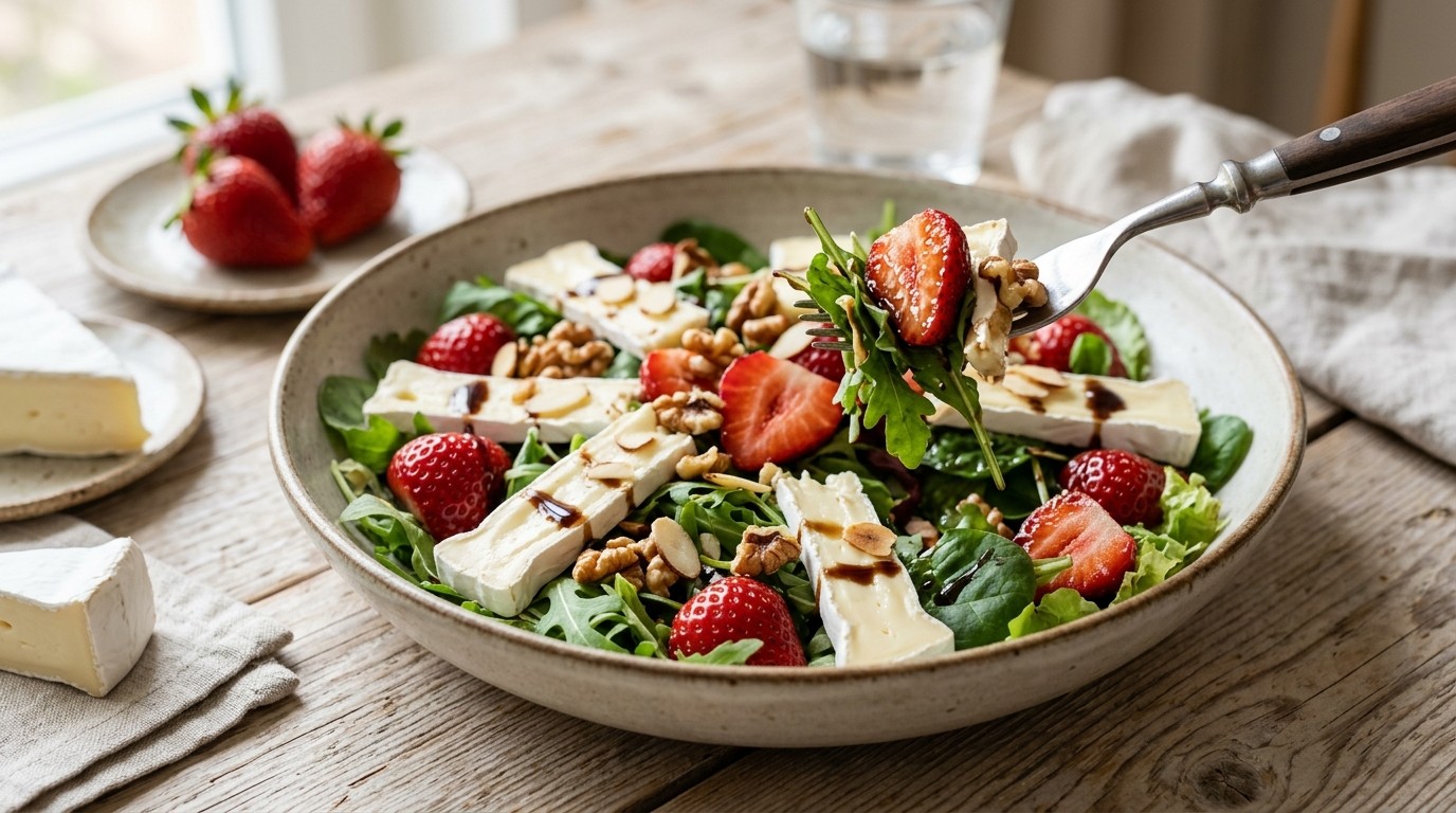Aardbeiensalade met Brie