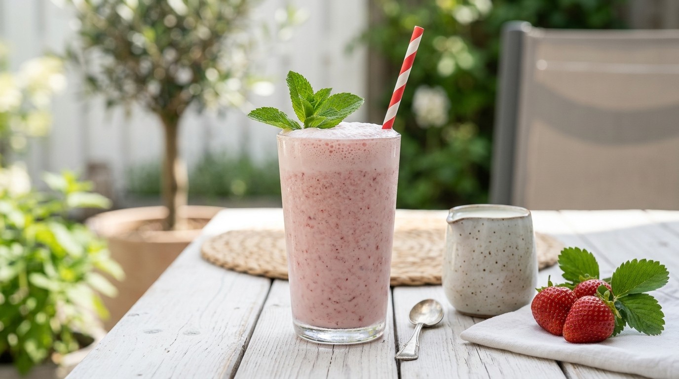 Aardbeienshake met Munt