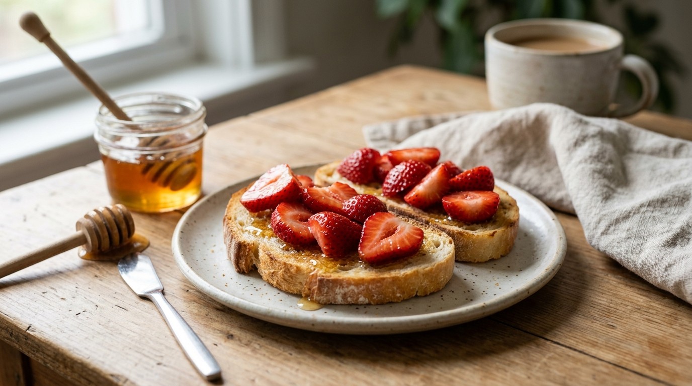 Aardbeientoast recept Aardbeientoast recept