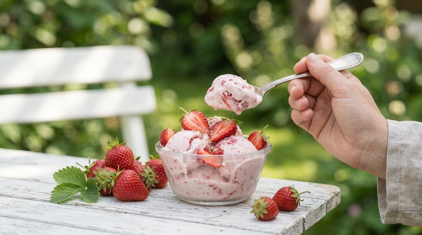 Aardbeienyoghurtijs