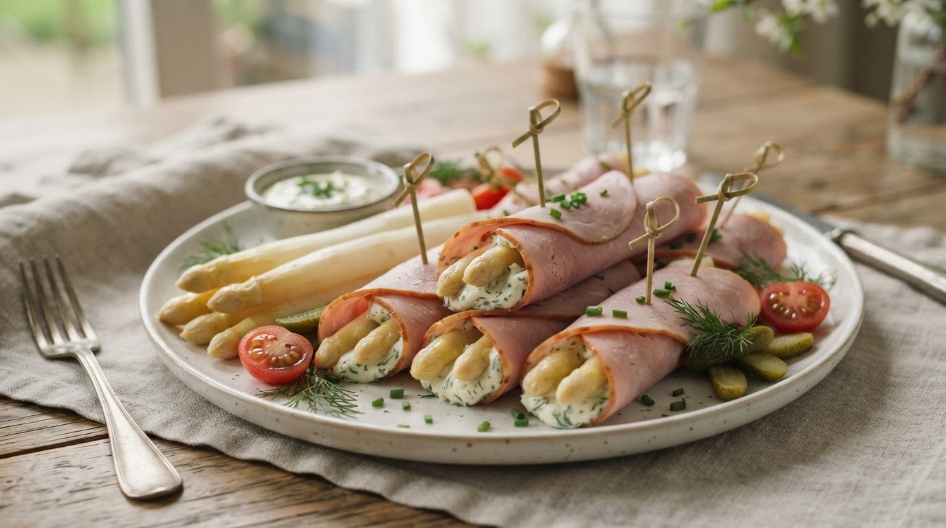 Achterham met Roomkaas en Asperge