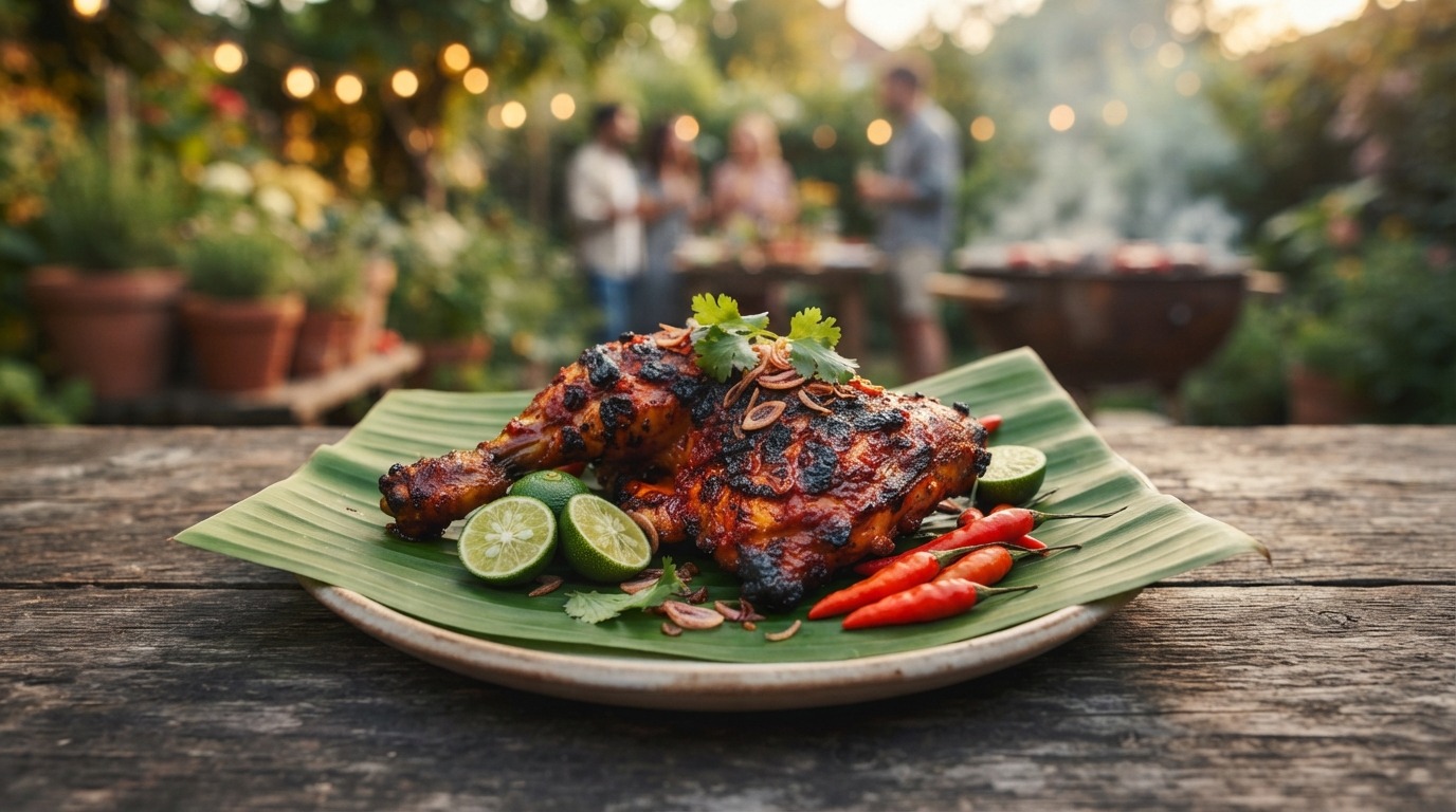 Ajam Bakar Lumajang (pittige Gekruide kip van de Barbecue)