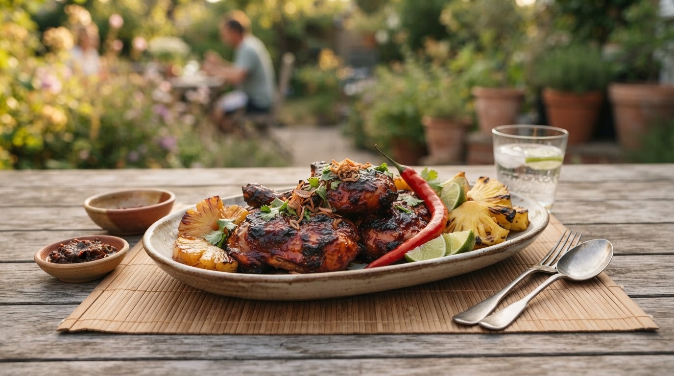 Ajam Bakar Taliwang (hete Gegrilde kip met Ananas) recept Ajam Bakar Taliwang (hete Gegrilde kip met Ananas) recept