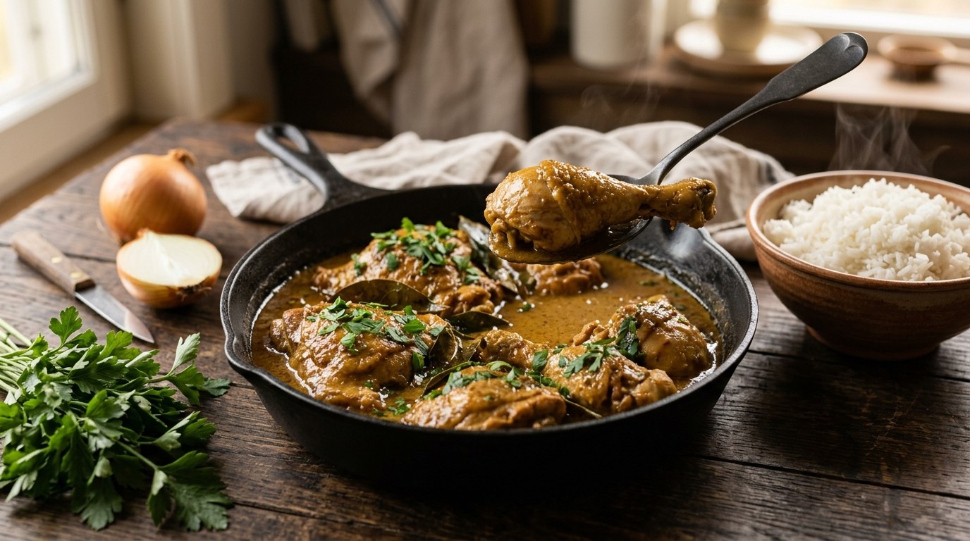 Ajam Garam Masala ( kip in Kerriesaus van Hele kip)