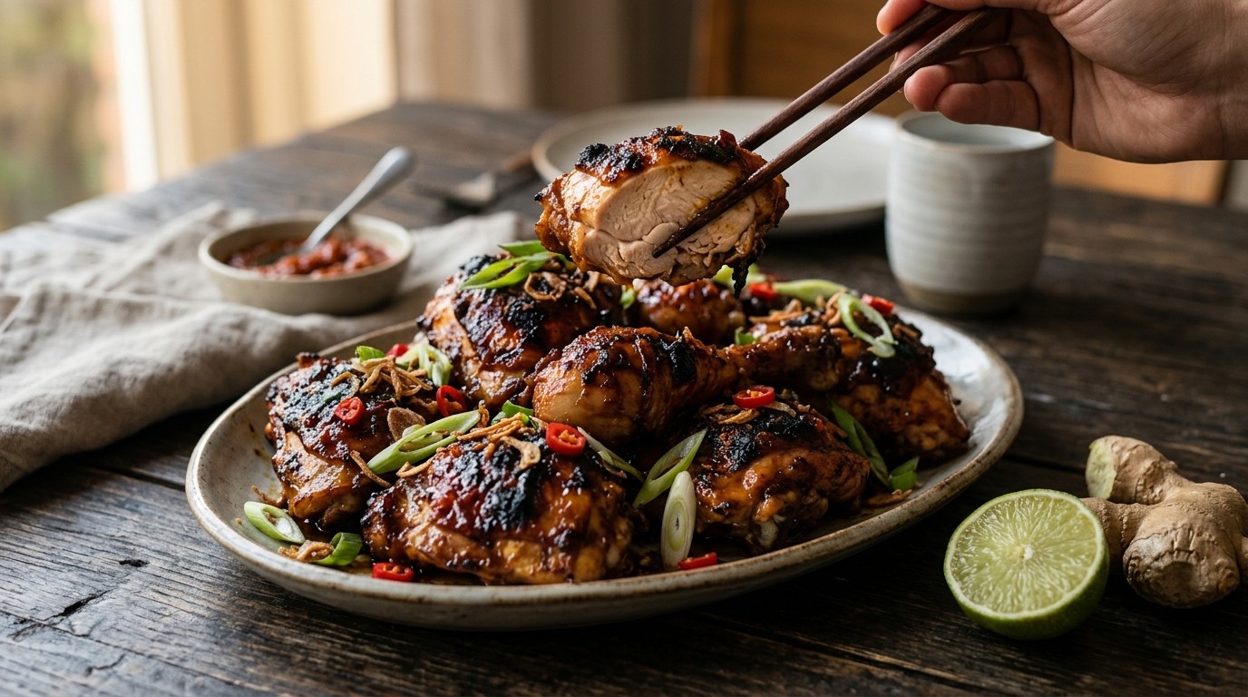Ajam Goreng Empat (pittig Geroosterde kip) recept Ajam Goreng Empat (pittig Geroosterde kip) recept