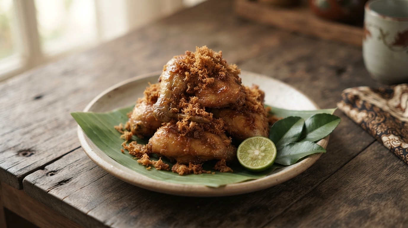 Ajam Goreng Kalasan (gefrituurde Licht Gekruide kip)
