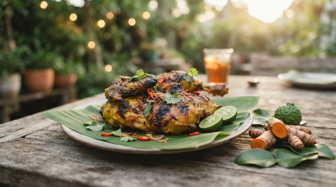 Ajam Kuning Panggang (gele kip van de Barbecue)