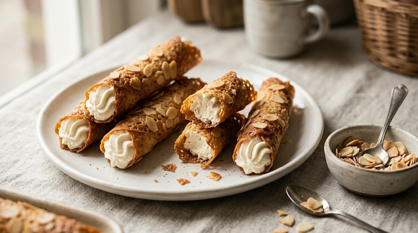 Amandelrolletjes met Slagroom recept Amandelrolletjes met Slagroom recept