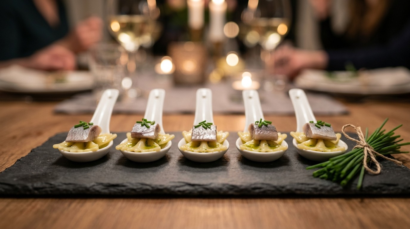 Amuse Macaroni met Haring recept Amuse Macaroni met Haring recept