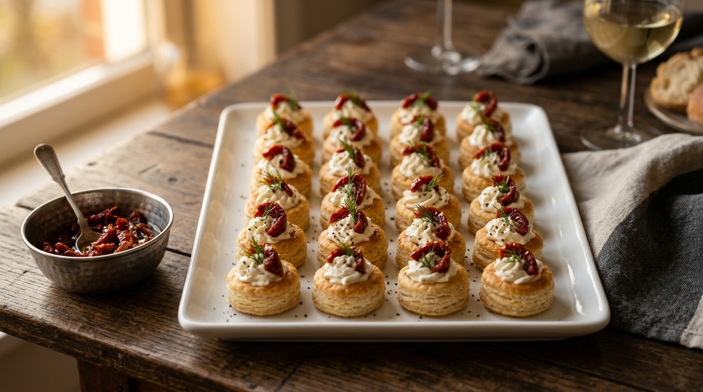 Amuse van Bladerdeeg met Tomaat-monchou