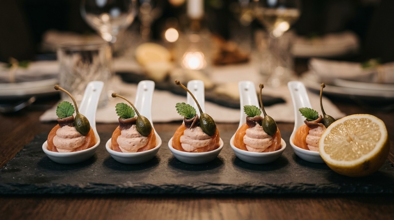Amuse Zalmlepeltje recept Amuse Zalmlepeltje recept