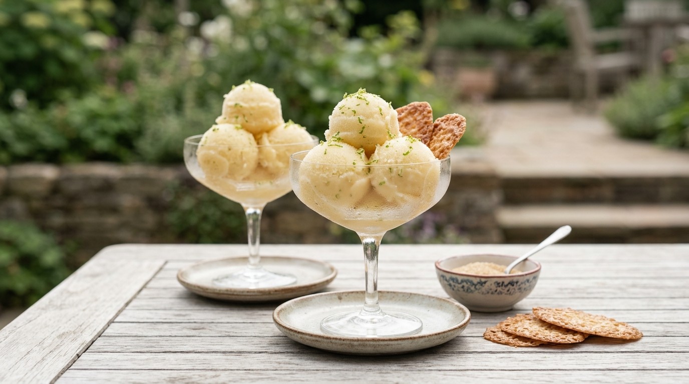 Ananas-limoensorbet