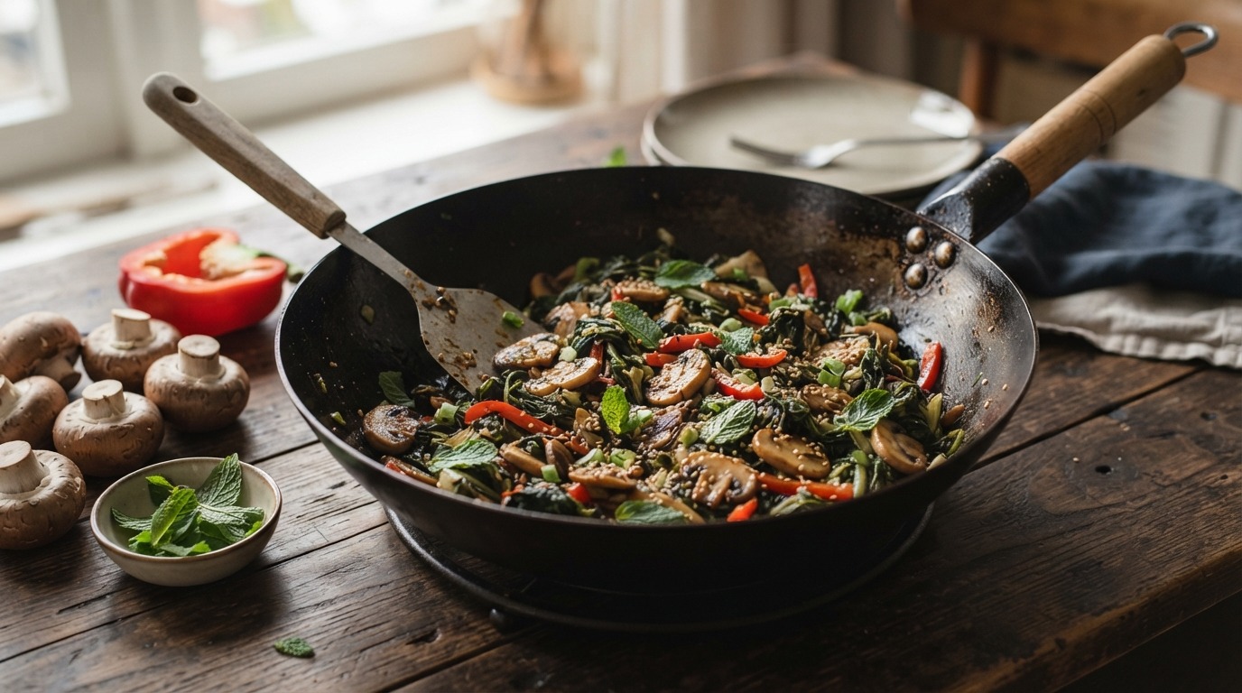 Andijvie-champignon Roerbakschotel