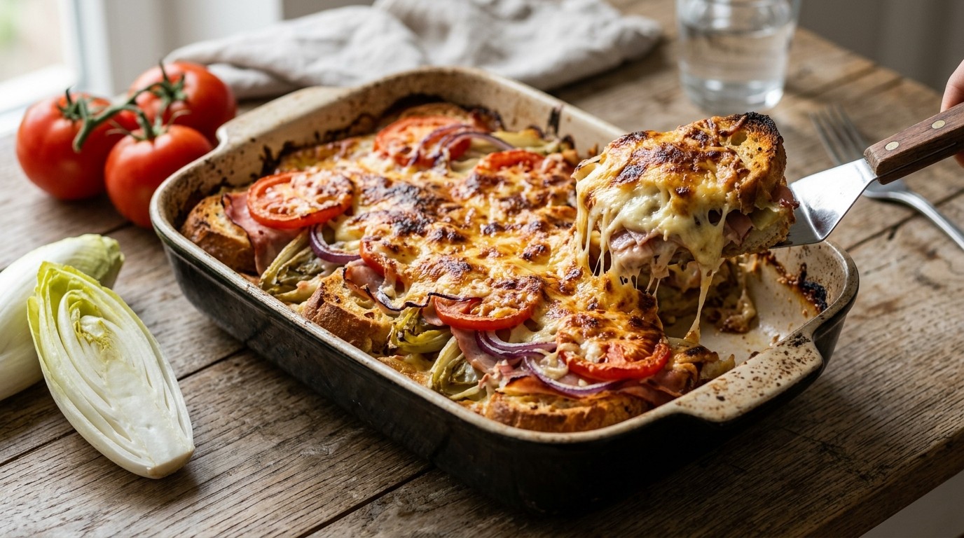 Andijvie-ham-kaas Broodschotel recept Andijvie-ham-kaas Broodschotel recept