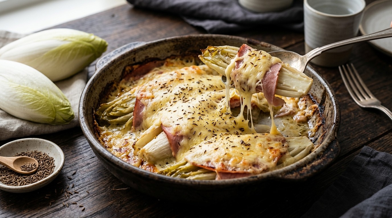 Andijvie met ham en Kaas