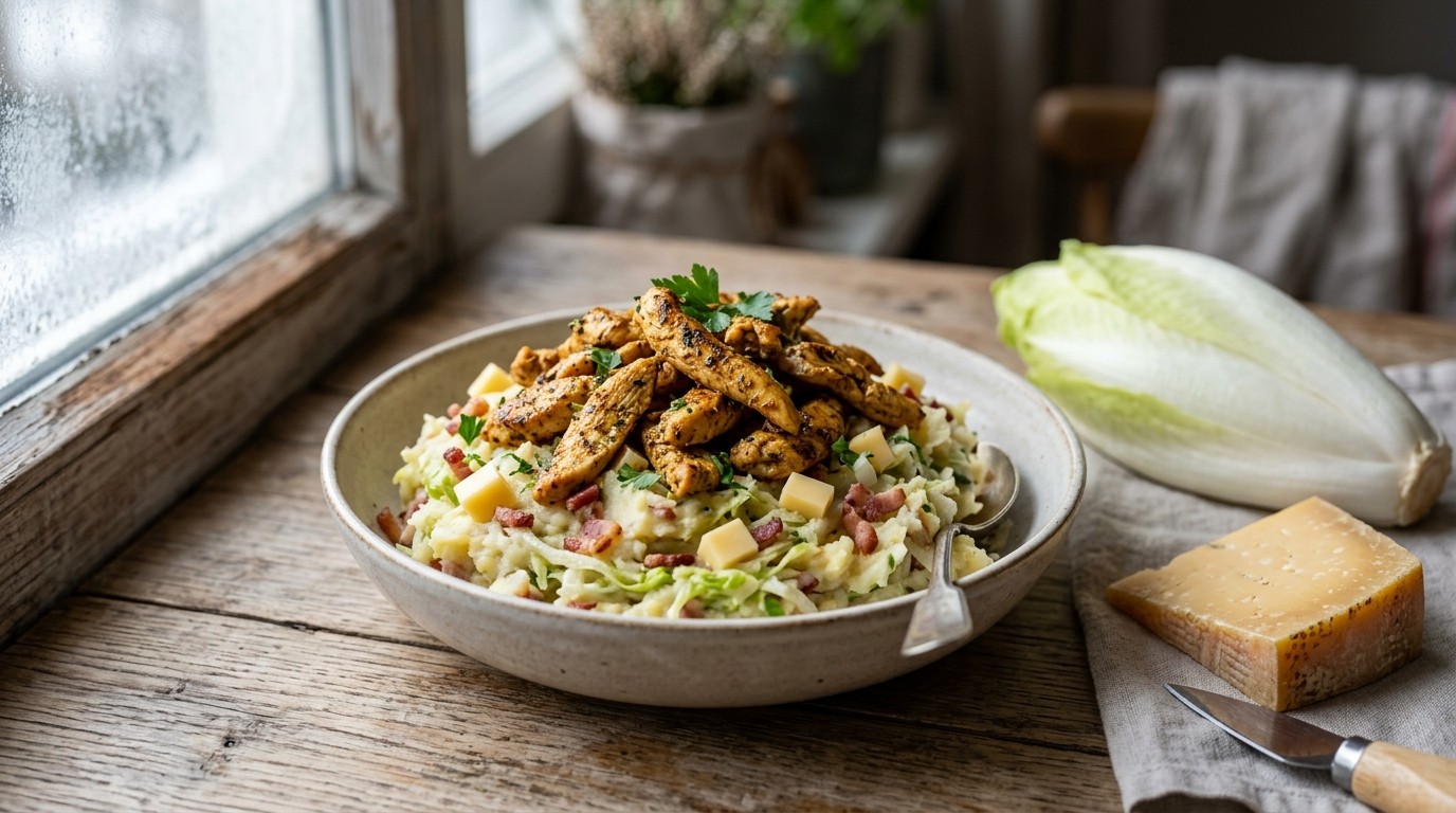 Andijvie Stamppot met Shoarmavlees