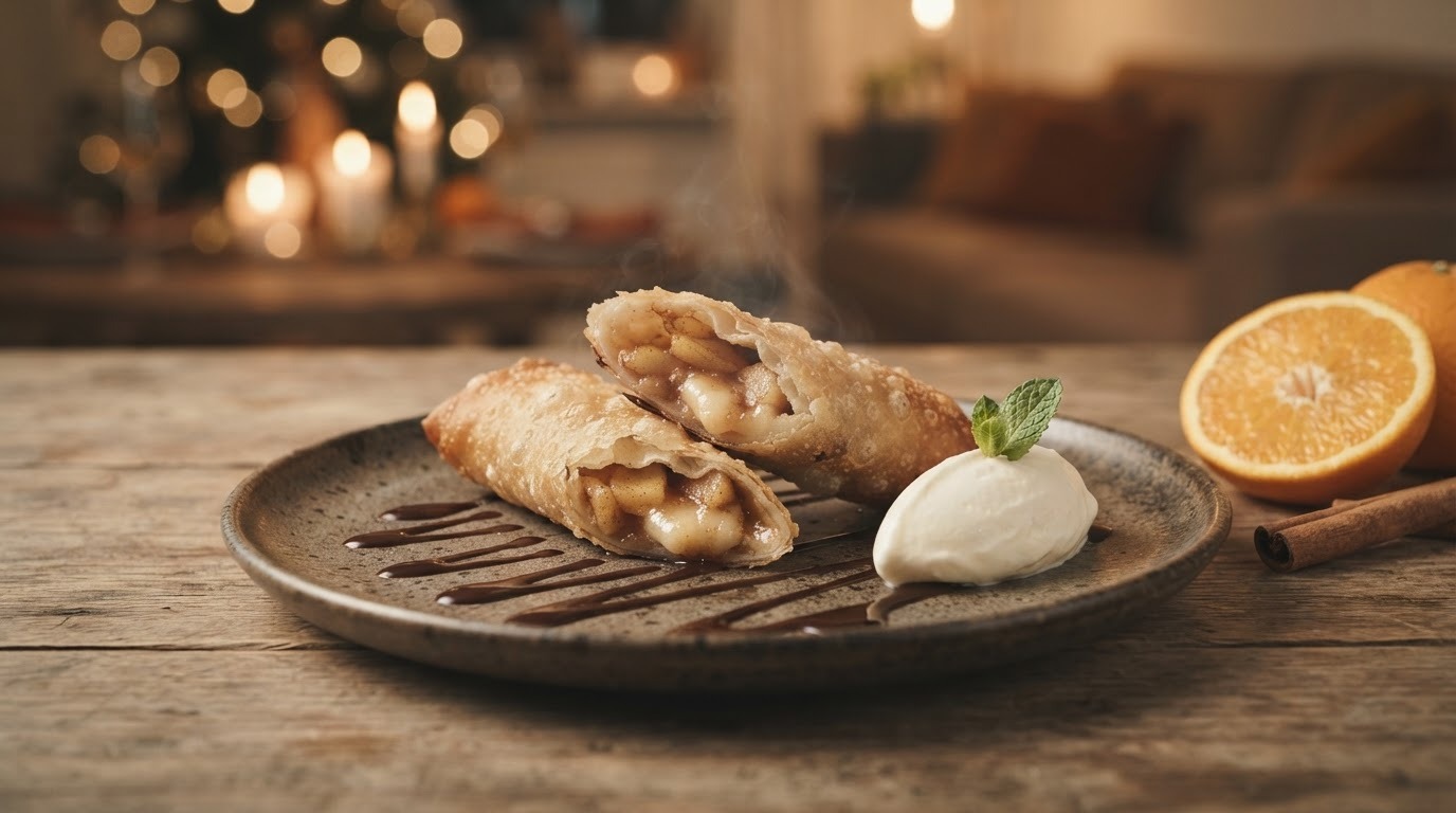 Appel Loempiaatje met Marsepein en Chocolade
