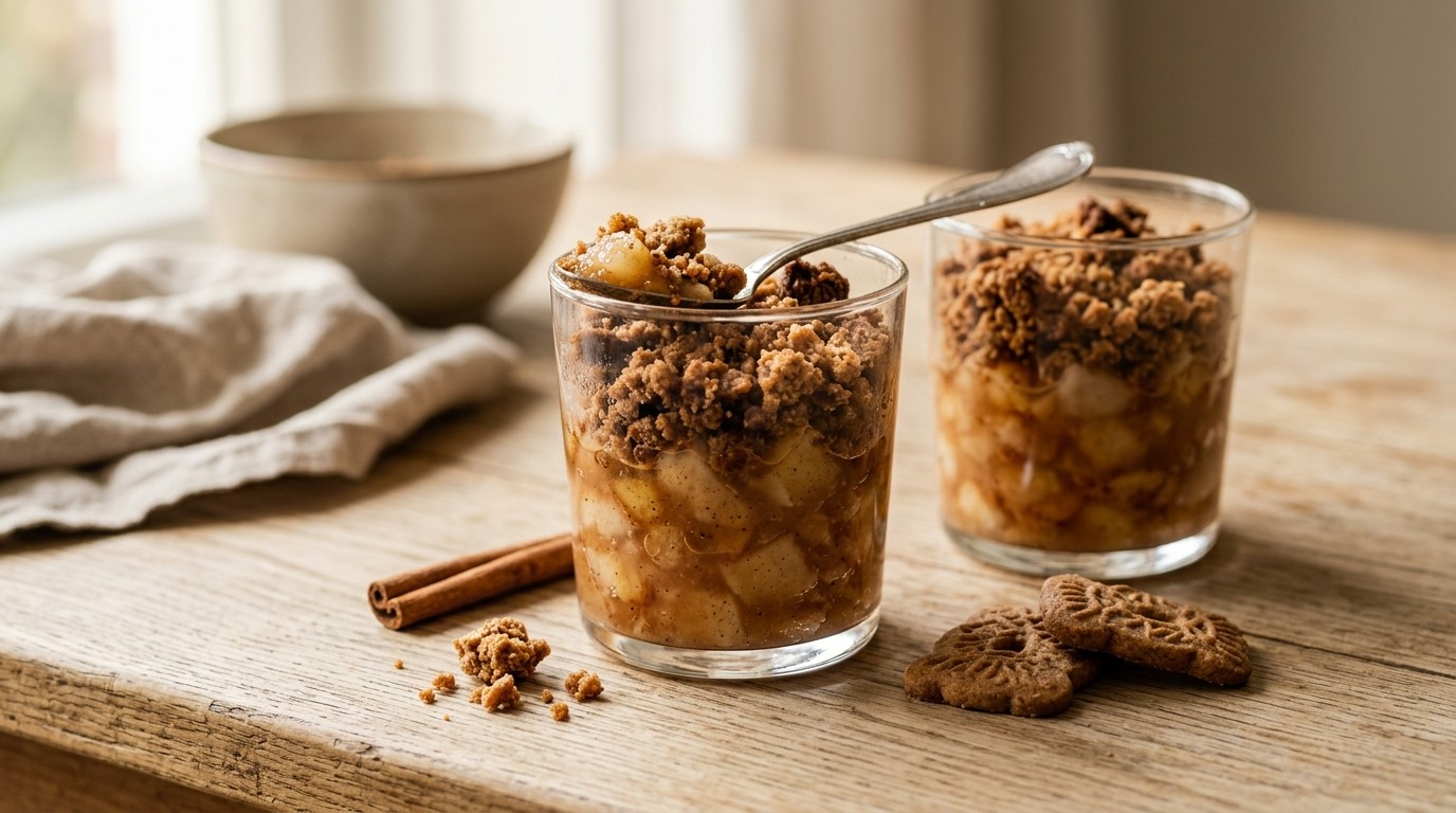 Appel-perencrumble in Glaasjes