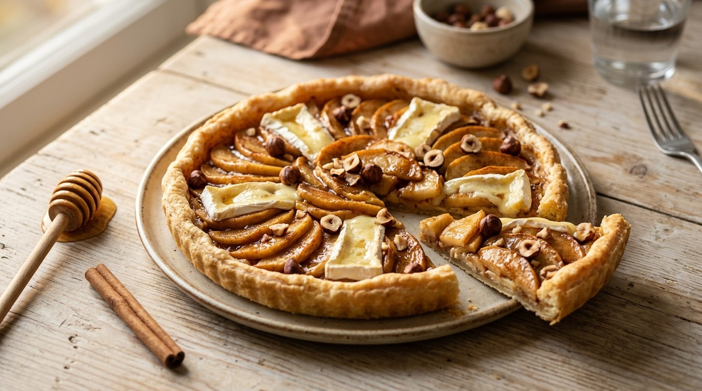 Appeltaartje met Brie en Noten
