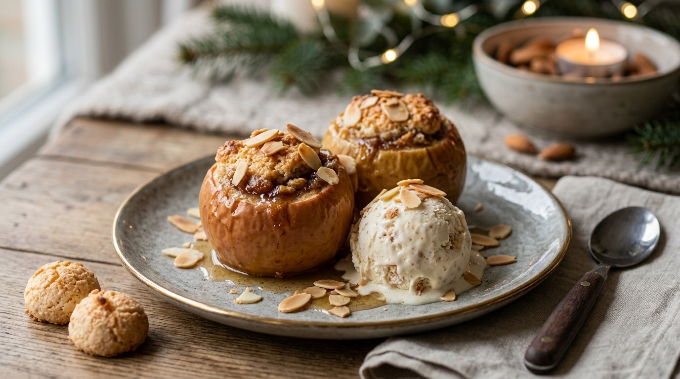 Appeltjes met Bitterkoekjesijs