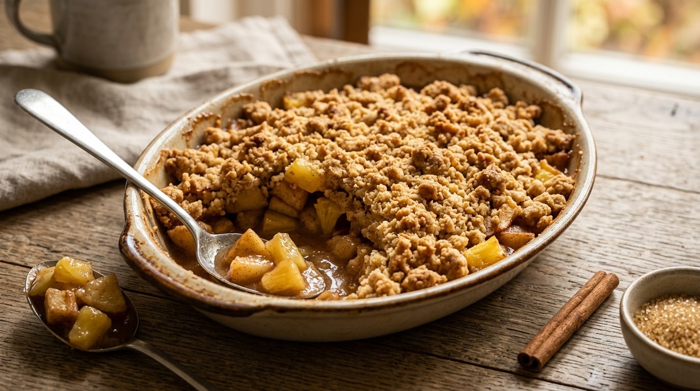Applecrumble met Ananas