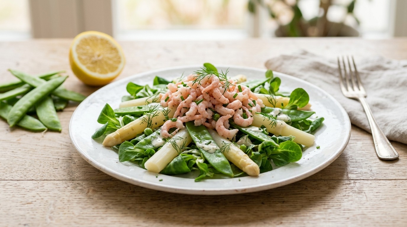 Asperge-garnalensalade