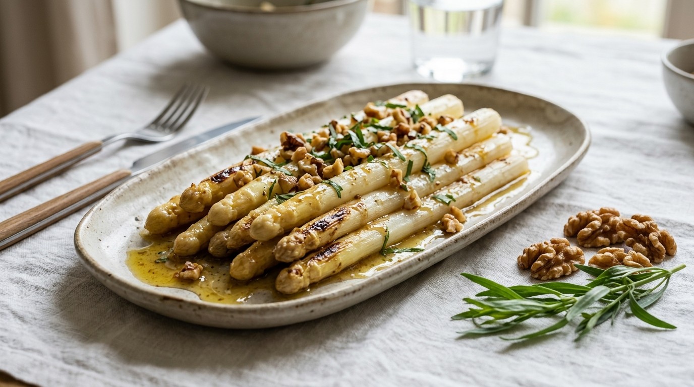 Asperge met Walnootdressing