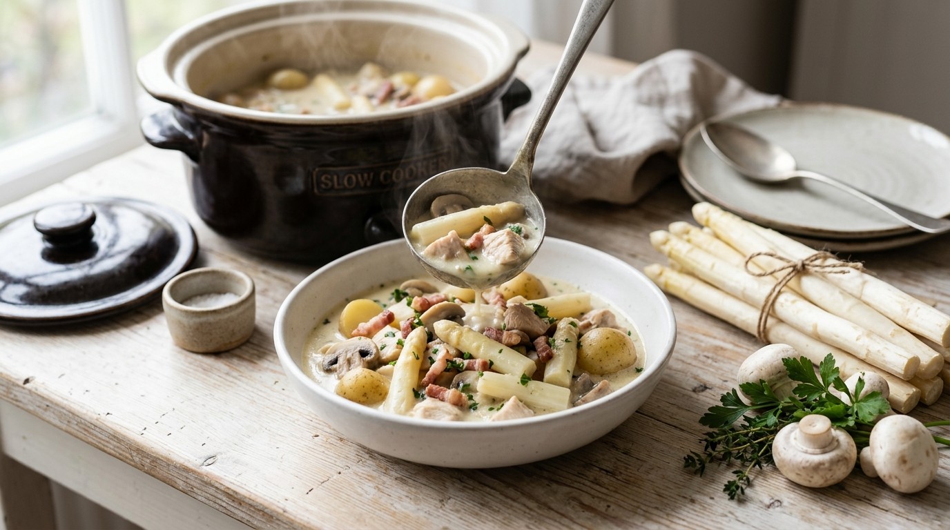 Aspergestoofpot uit de Slowcooker