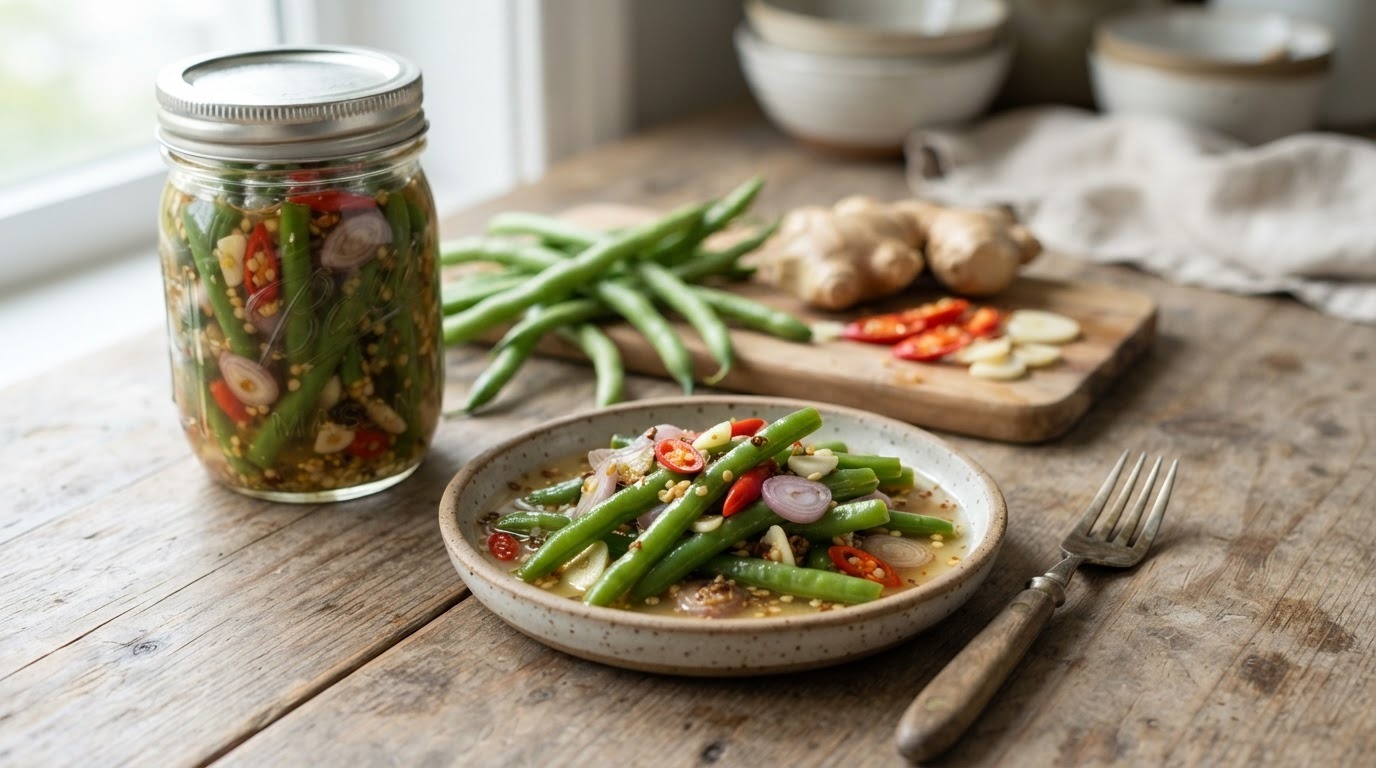 Atjar Rampai (sperziebonen op Zuur) recept Atjar Rampai (sperziebonen op Zuur) recept