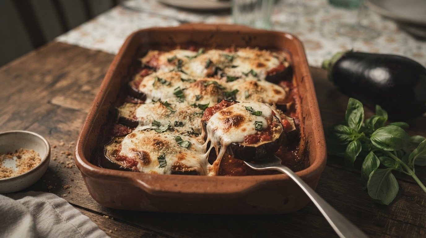 Aubergines uit de Oven met Mozzarella