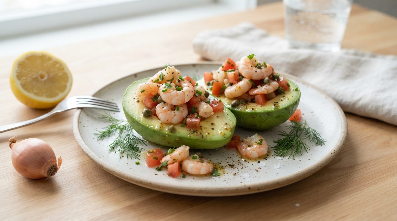 Avocado-garnalensalade