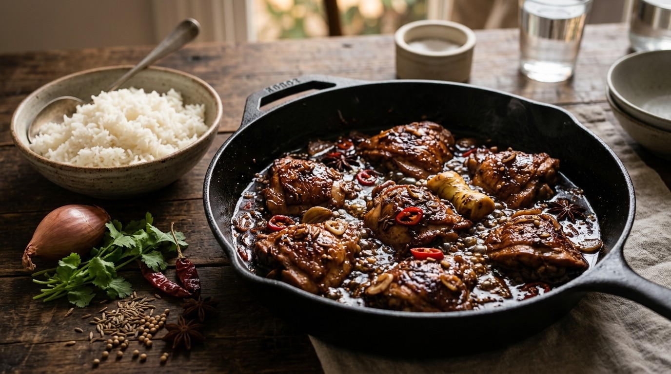 Ayam Ketjap (kipkarbonaadjes in Pittige Ketjapsaus)