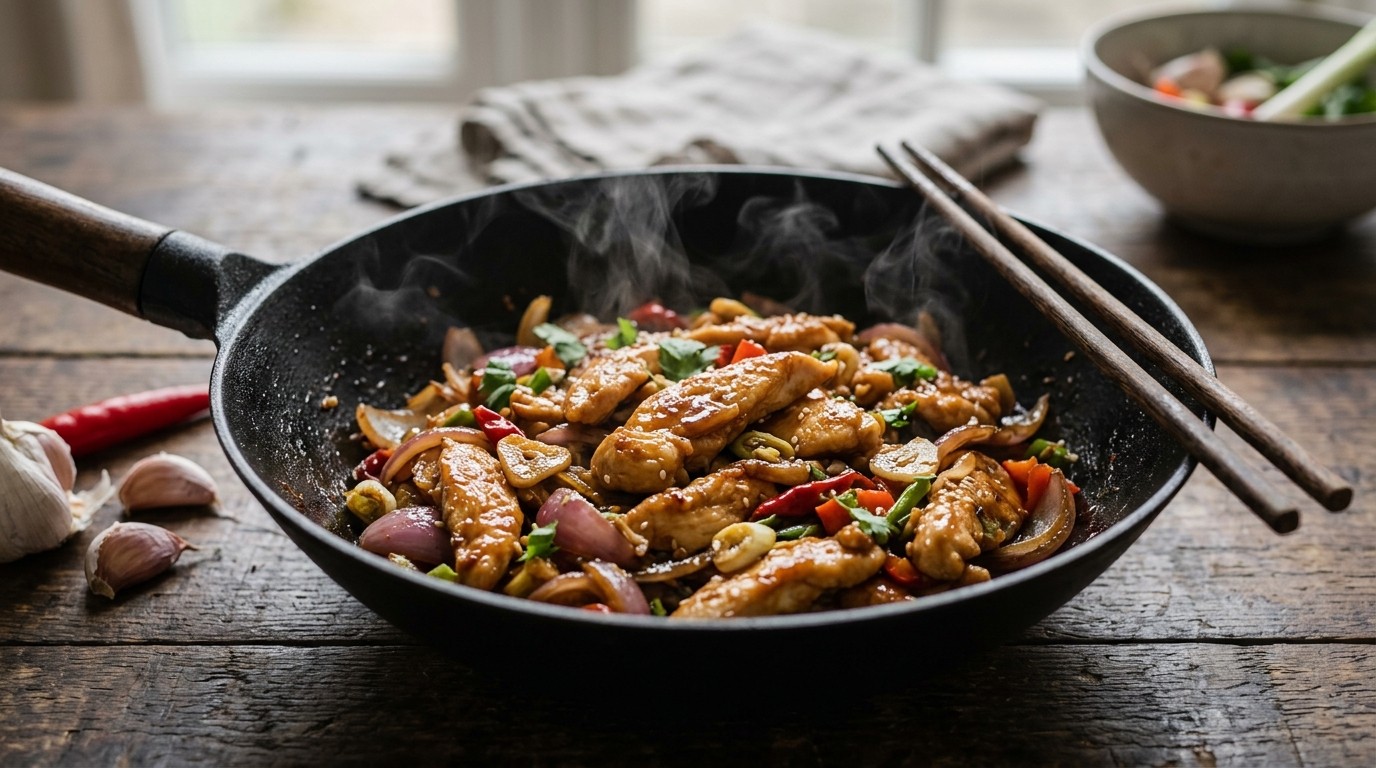 Aziatische Wokschotel met kip