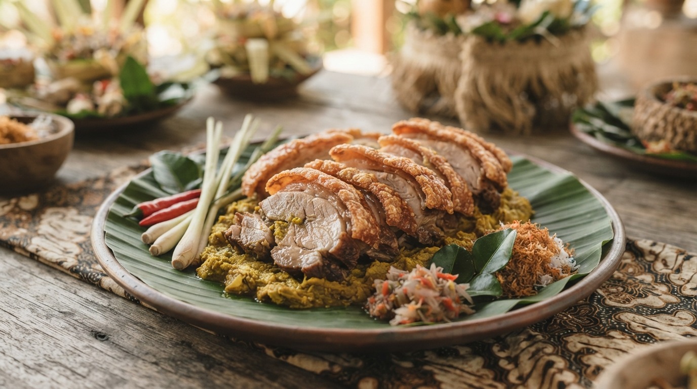 Babi Guling Bali ( Scherp Gekruid Speen Varken)