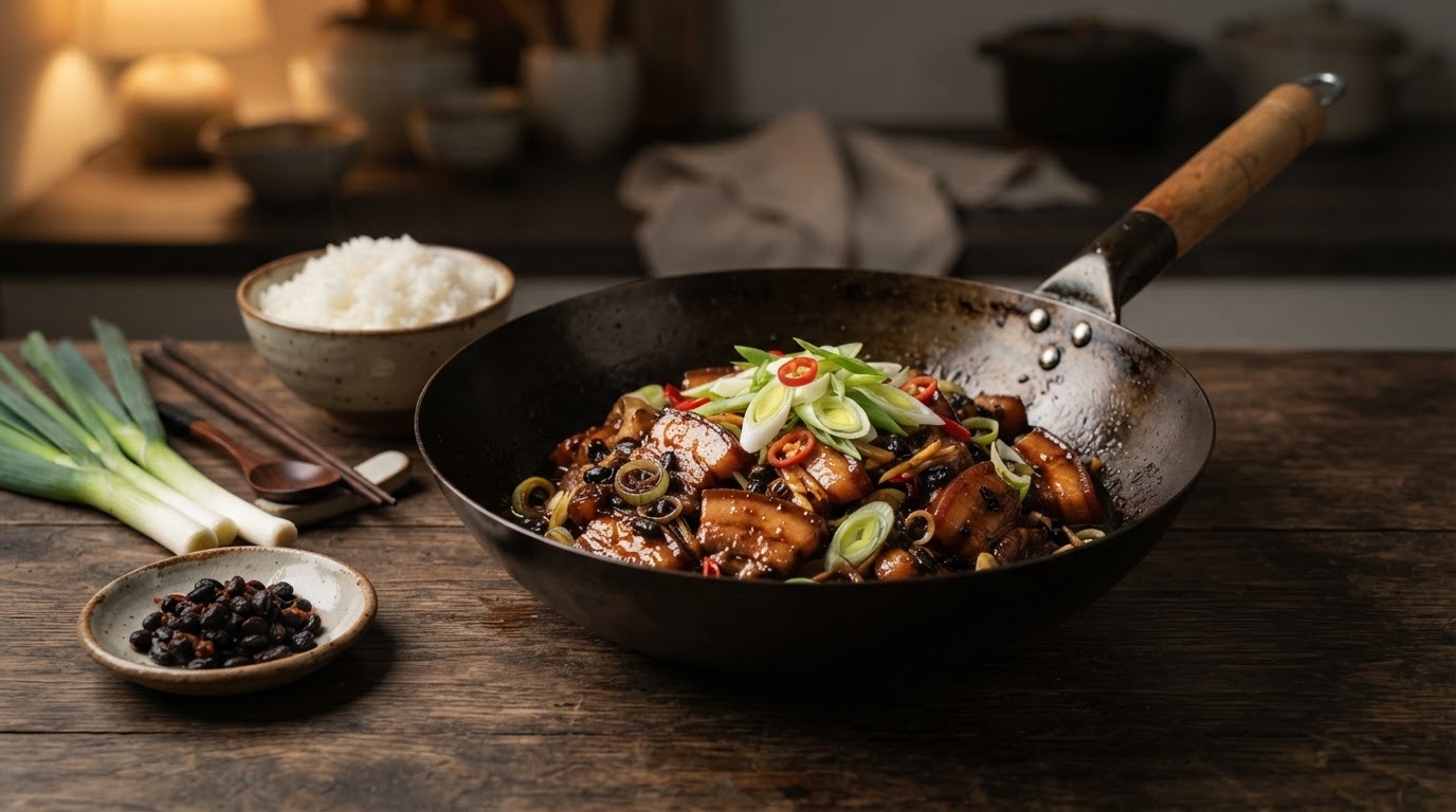 Babi Taoto (varkensvlees in Zwarte Bonensaus) recept Babi Taoto (varkensvlees in Zwarte Bonensaus) recept
