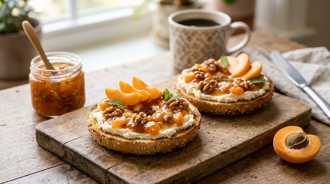Bagels met Verse Roomkaas en Notenconfiture