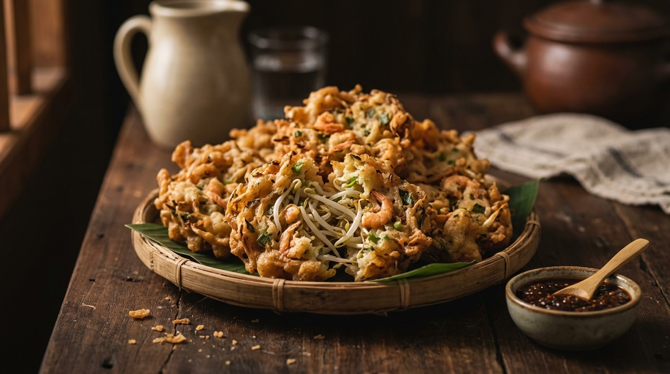 Bakwan Taugé (taugé/garnalenkoekjes)