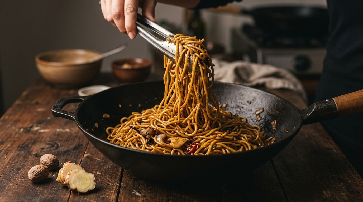 Bamie Goreng in Gebakken Suiker (gebakken mie) Zonder Soja recept Bamie Goreng in Gebakken Suiker (gebakken mie) Zonder Soja recept