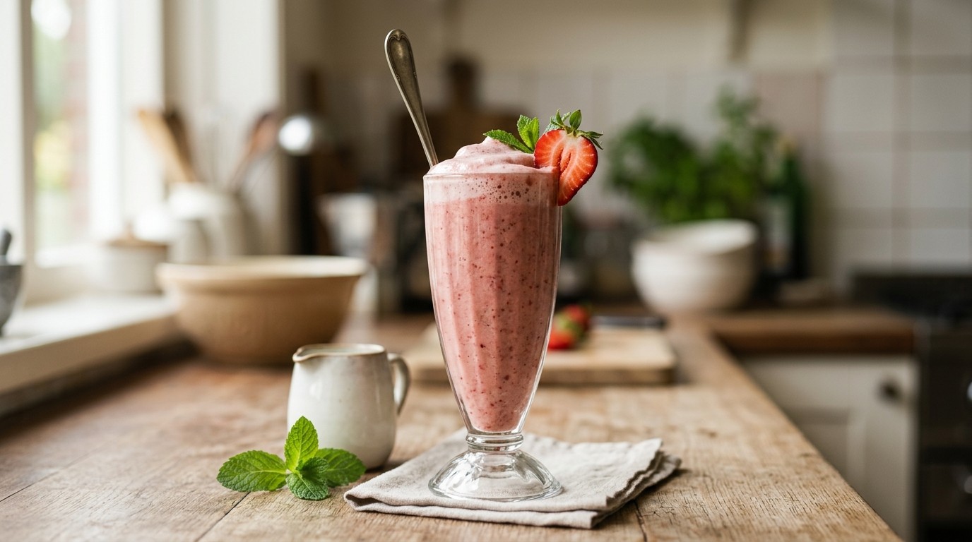 Banaan-aardbeienshake